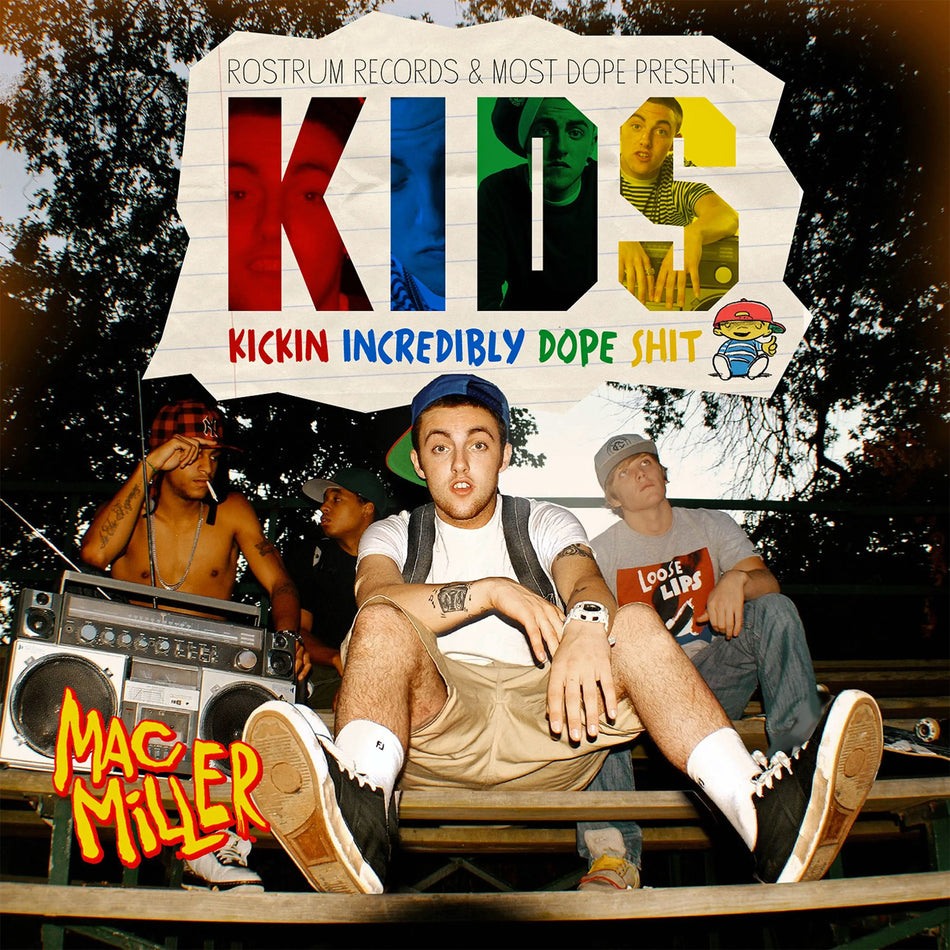 Mac Miller - K.I.D.S. album cover, limited edition yellow vinyl 2-LP, gatefold packaging at ToucanRecords.com