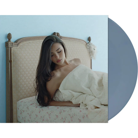 Madison Beer Locket vinyl packshot, limited edition dusty blue vinyl LP with gatefold jacket and alternate cover