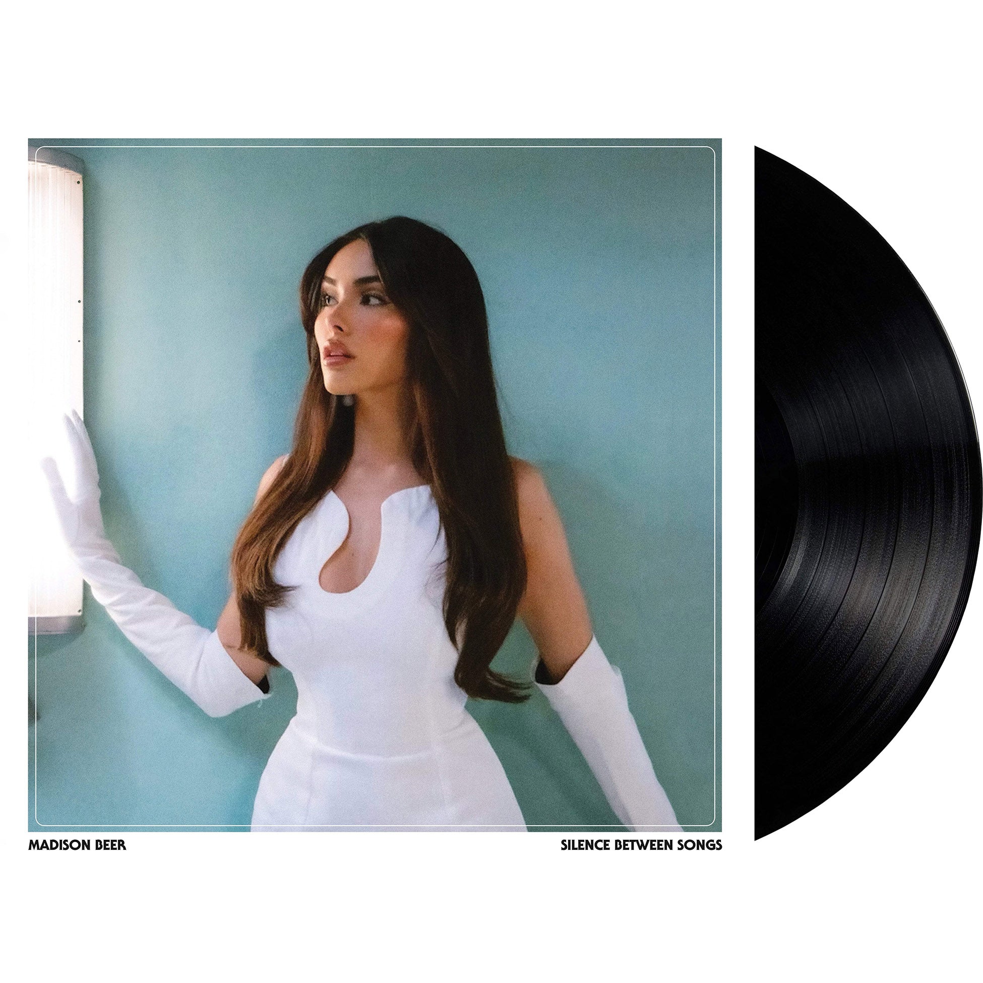 Madison Beer - Silence Between Songs packshot, 180-gram black vinyl with "Reckless" and "Home to Another One," introspective pop from 2023
