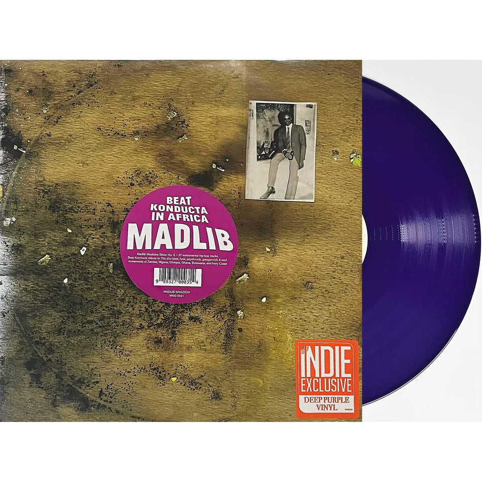 Madlib, Beat Konducta In Africa, Indie Exclusive, 2 LP, Purple vinyl, Colored Vinyl, cover, album, vinyl, packshot
