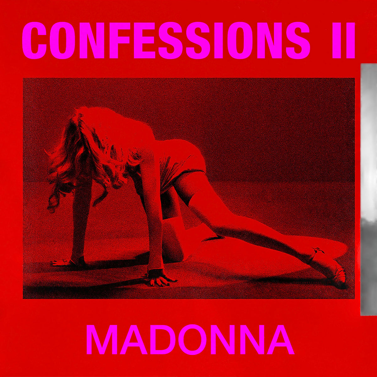 Madonna Confessions II album cover art for indie exclusive white vinyl LP with alternate cover and double-sided poster