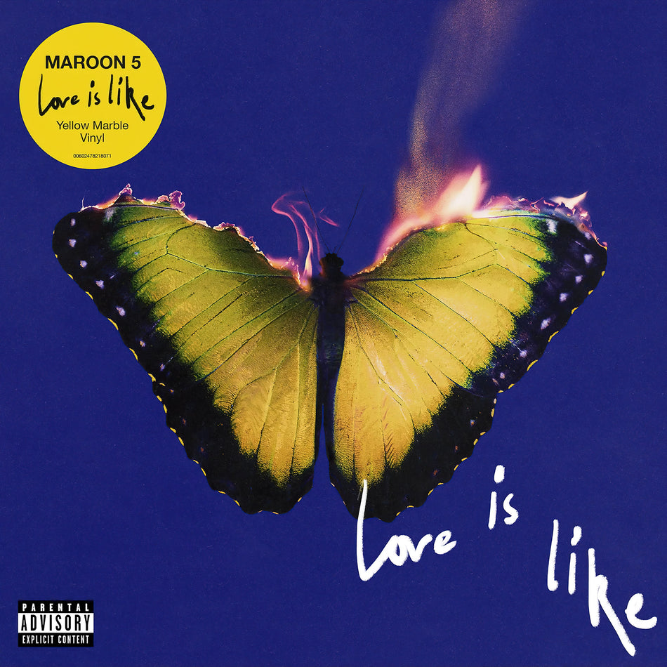 Maroon 5 - Love Is Like album cover, yellow marble vinyl LP, full-color jacket edition – featured at ToucanRecords.com