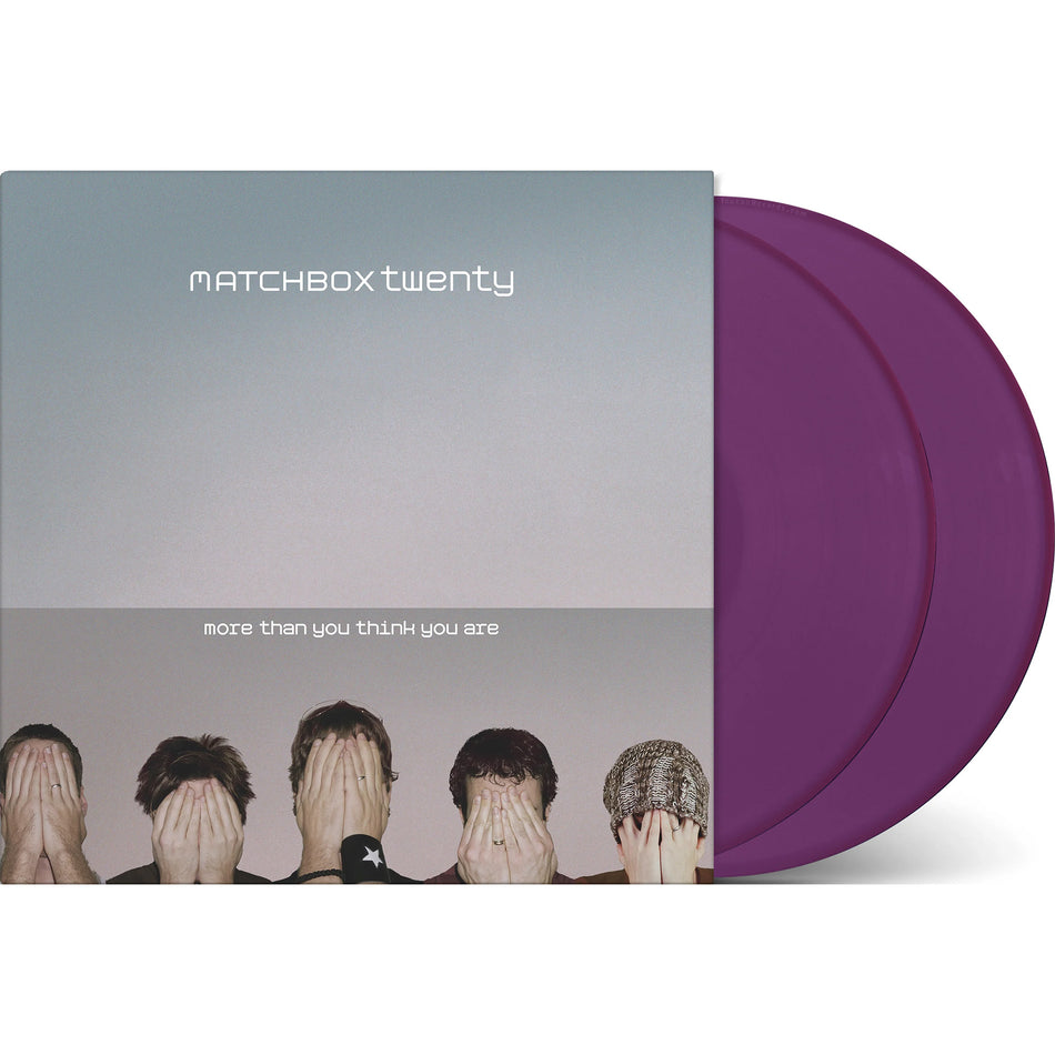 Matchbox Twenty - More Than You Think You Are vinyl packshot, Rocktober 2023 violet 2LP pressing with rare bonus tracks