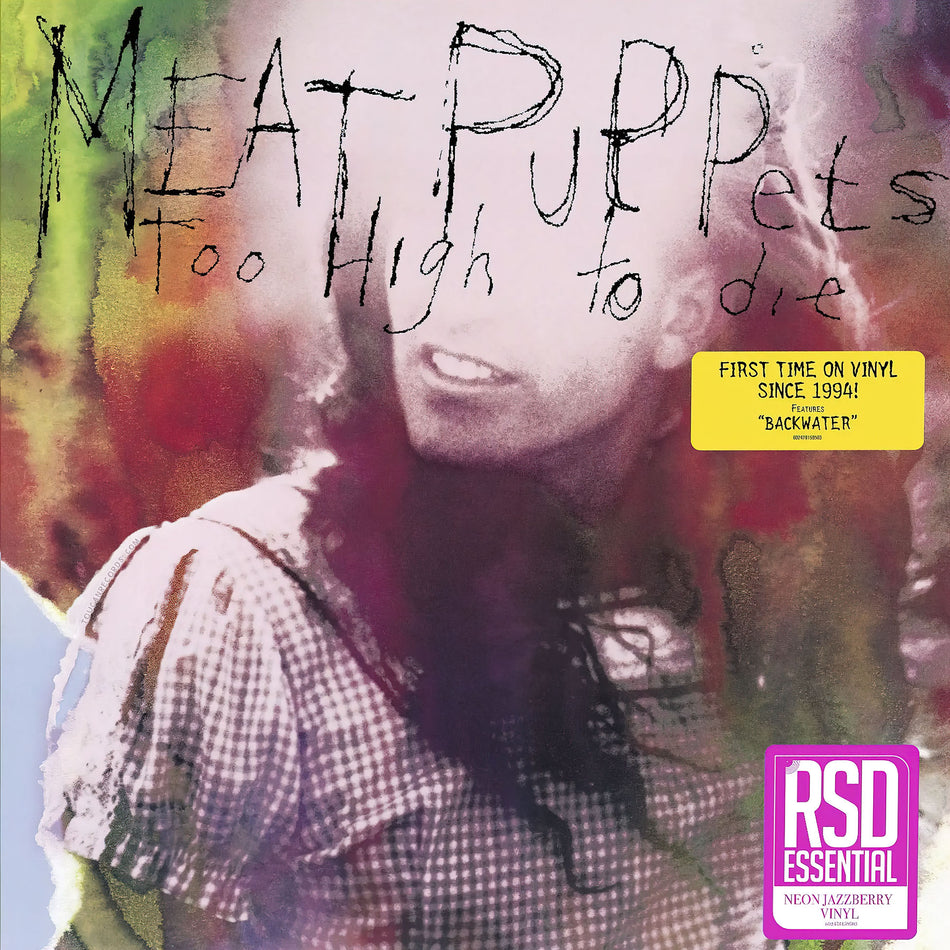 Meat Puppets Too High To Die album cover art for the limited edition RSD Essential Neon JazzBerry vinyl record