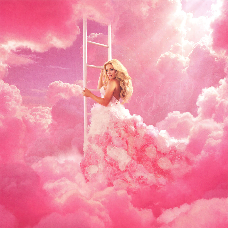 Megan Moroney Cloud 9 album cover, 2LP pink vinyl, gatefold, hit song "6 Months Later," artist features by Ed Sheeran and Kacey Musgraves, 24x36 inch poster, country music, a Kristian Bush production.