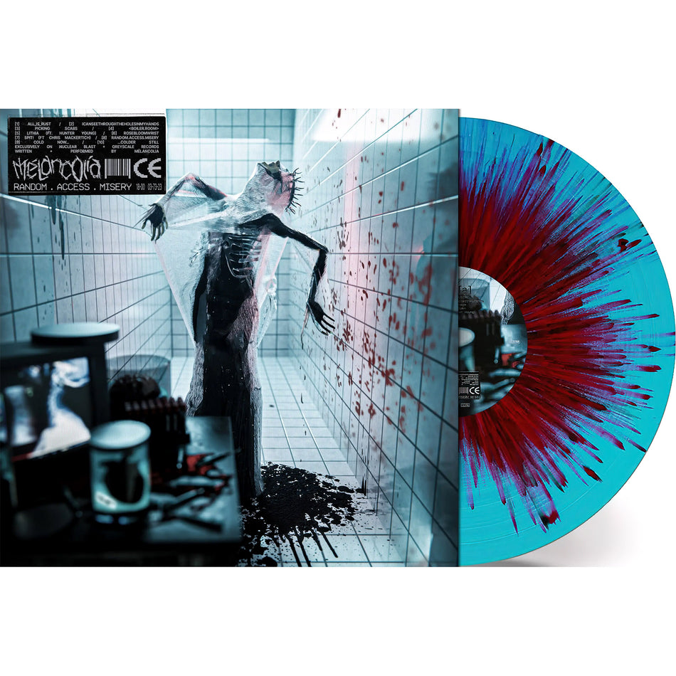 Melancolia - Random.Access.Misery packshot, Blue vinyl with red and black splatter vinyl, limited edition, blackened nu-metal / extreme metal at ToucanRecords.com