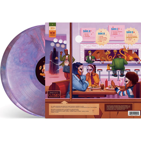 MF DOOM - MM..FOOD vinyl back view packshot, 2LP reissue, underground hip-hop classic, sweet tart colored