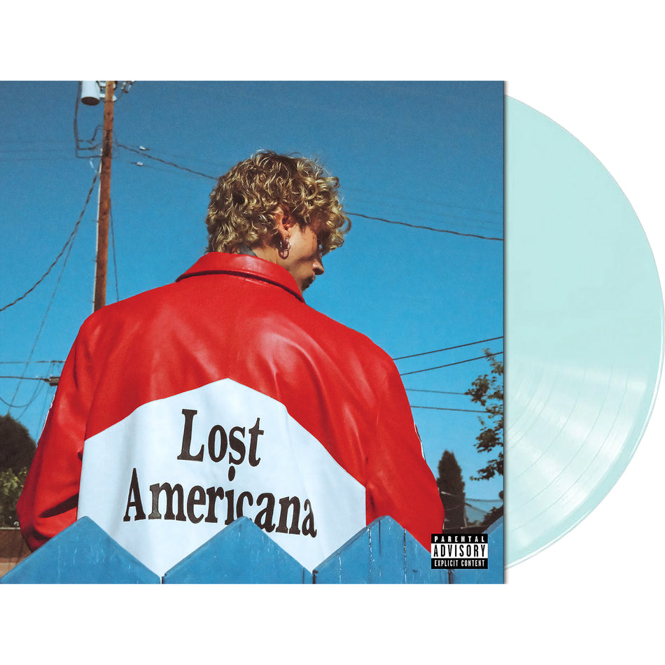 MGK Lost Americana packshot, soda pop bottle green vinyl record, indie exclusive alternative rock