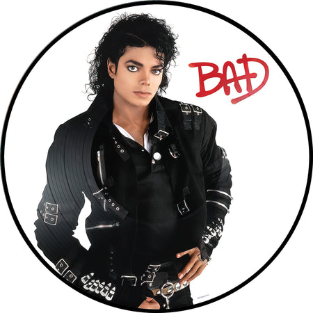 Michael Jackson - Bad album cover, picture disc LP with clear display sleeve, 1987 pop classic 