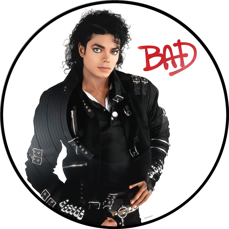 Michael Jackson - Bad album cover, picture disc LP with clear display sleeve, 1987 pop classic 
