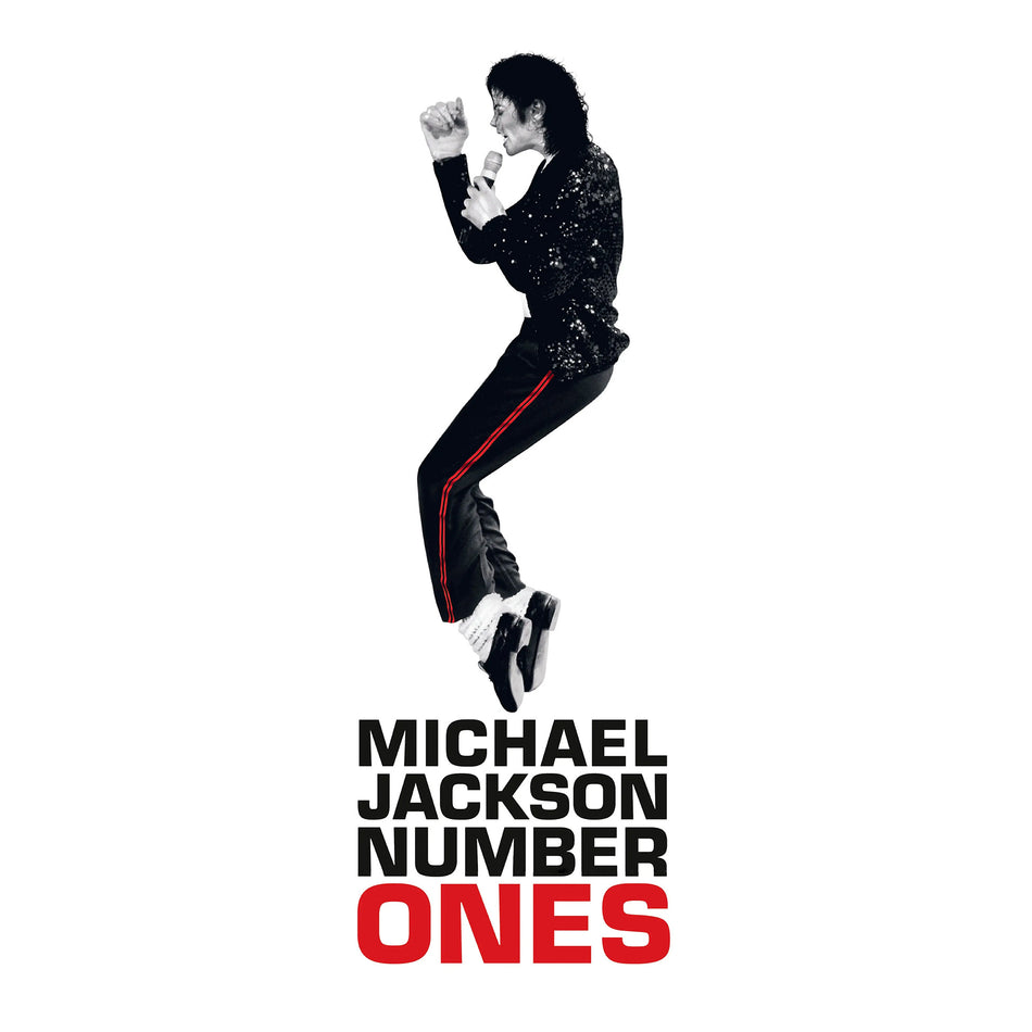 Michael Jackson Number Ones greatest hits album cover art, 2 LP black vinyl, Billie Jean Beat It Thriller compilation