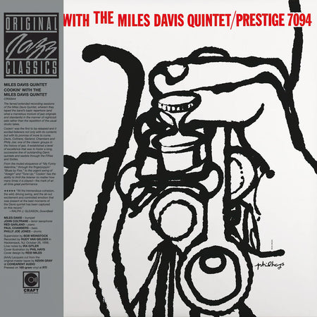 Miles Davis Cookin' With The Miles Davis Quintet album cover art for 180g audiophile vinyl LP with AAA mastering. Original Jazz Classics Series