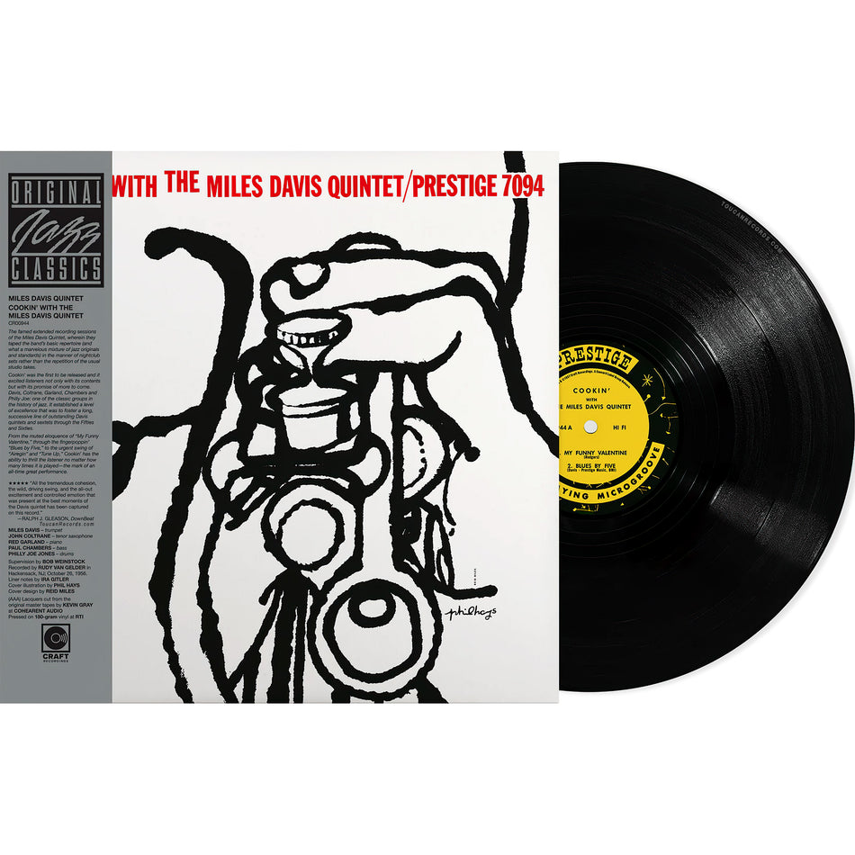 Miles Davis Cookin' With The Miles Davis Quintet packshot for audiophile vinyl LP with Stoughton Tip-On jacket and obi strip. Pressed at RTI. Available at Toucan Records