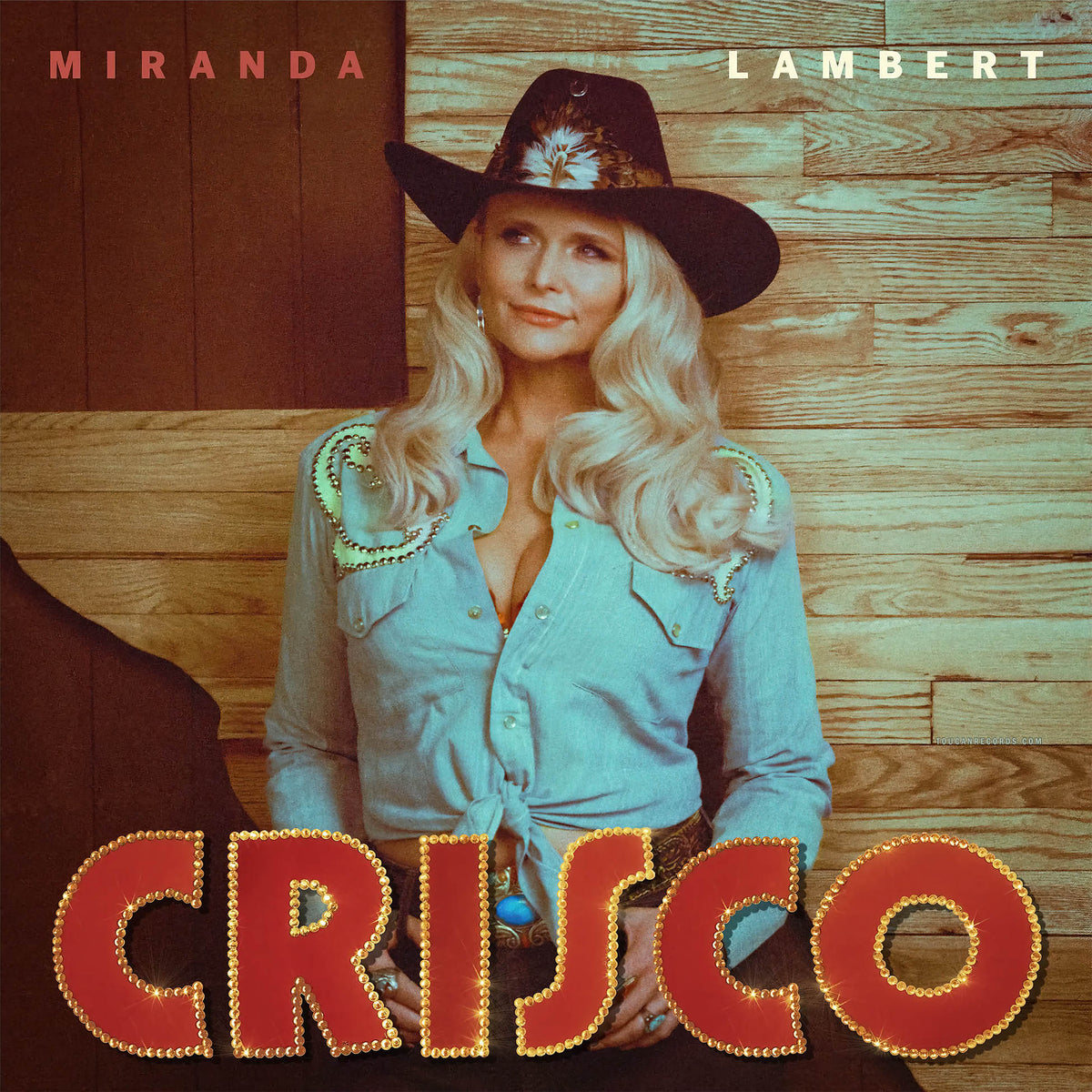 Crisco by Miranda Lambert album cover for the Burnt Leather color vinyl pressing featuring Chris Stapleton and Ella Langley
