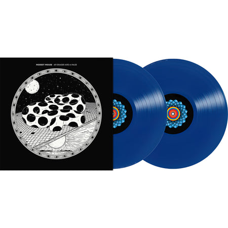 Modest Mouse An Eraser And A Maze vinyl packshot featuring the gatefold jacket, blue vinyl, printed inner sleeves, and lyrics sheet at Toucan Records