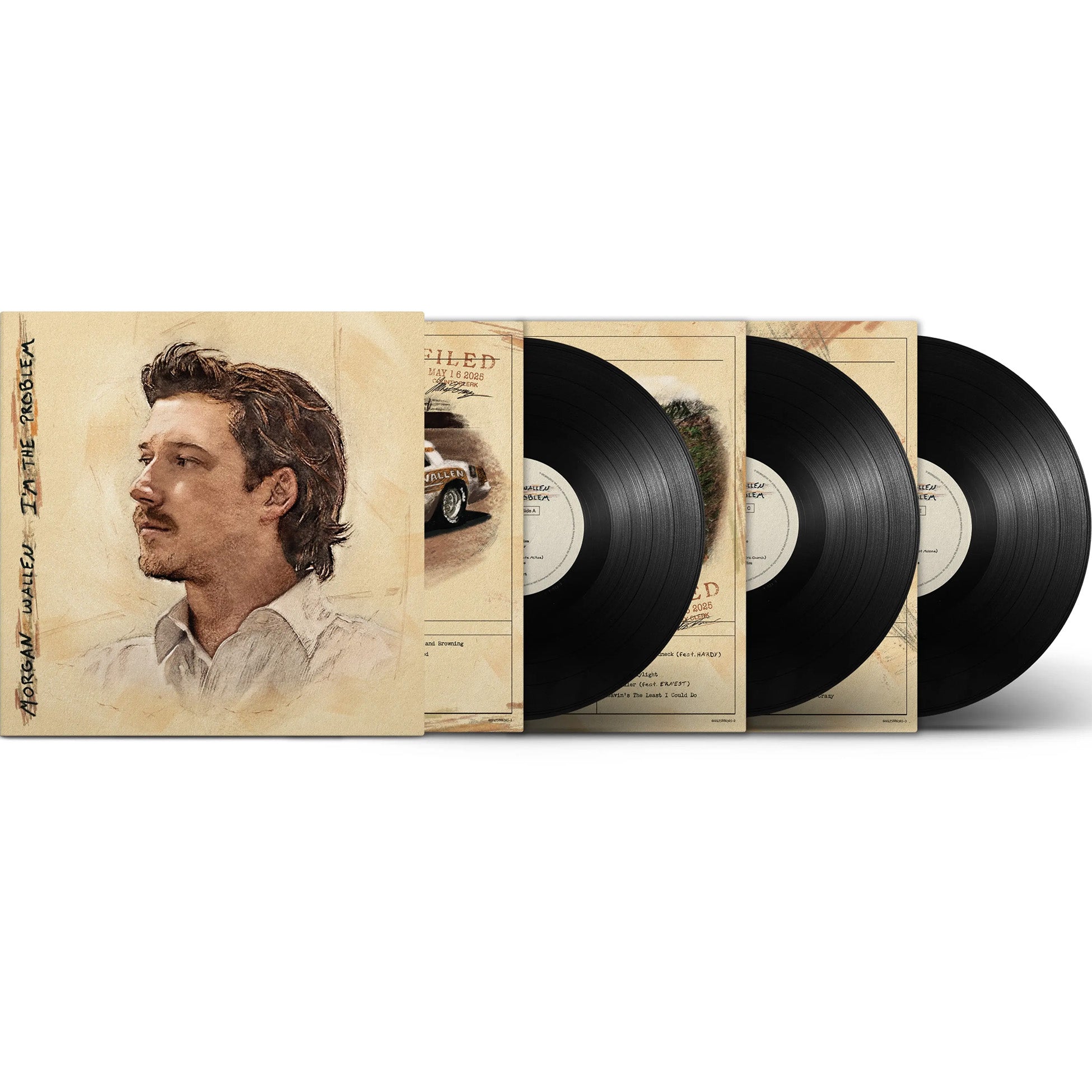 Morgan Wallen - I'm The Problem vinyl packshot, 3 LP black set in gatefold