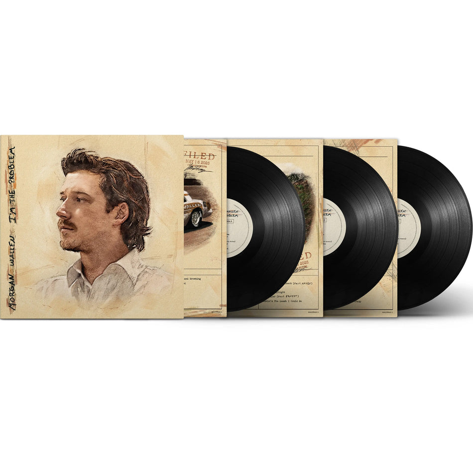Morgan Wallen - I'm The Problem vinyl packshot, 3 LP black set in gatefold