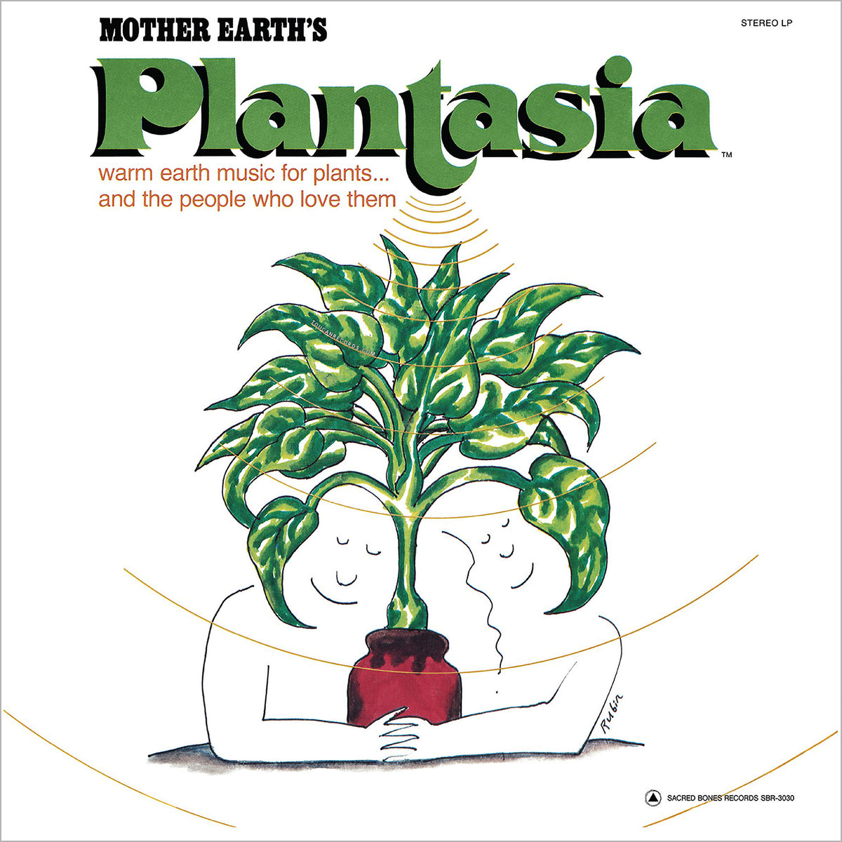 Mort Garson Mother Earth's Plantasia album cover for the 50th Anniversary green eco-mix colored vinyl LP