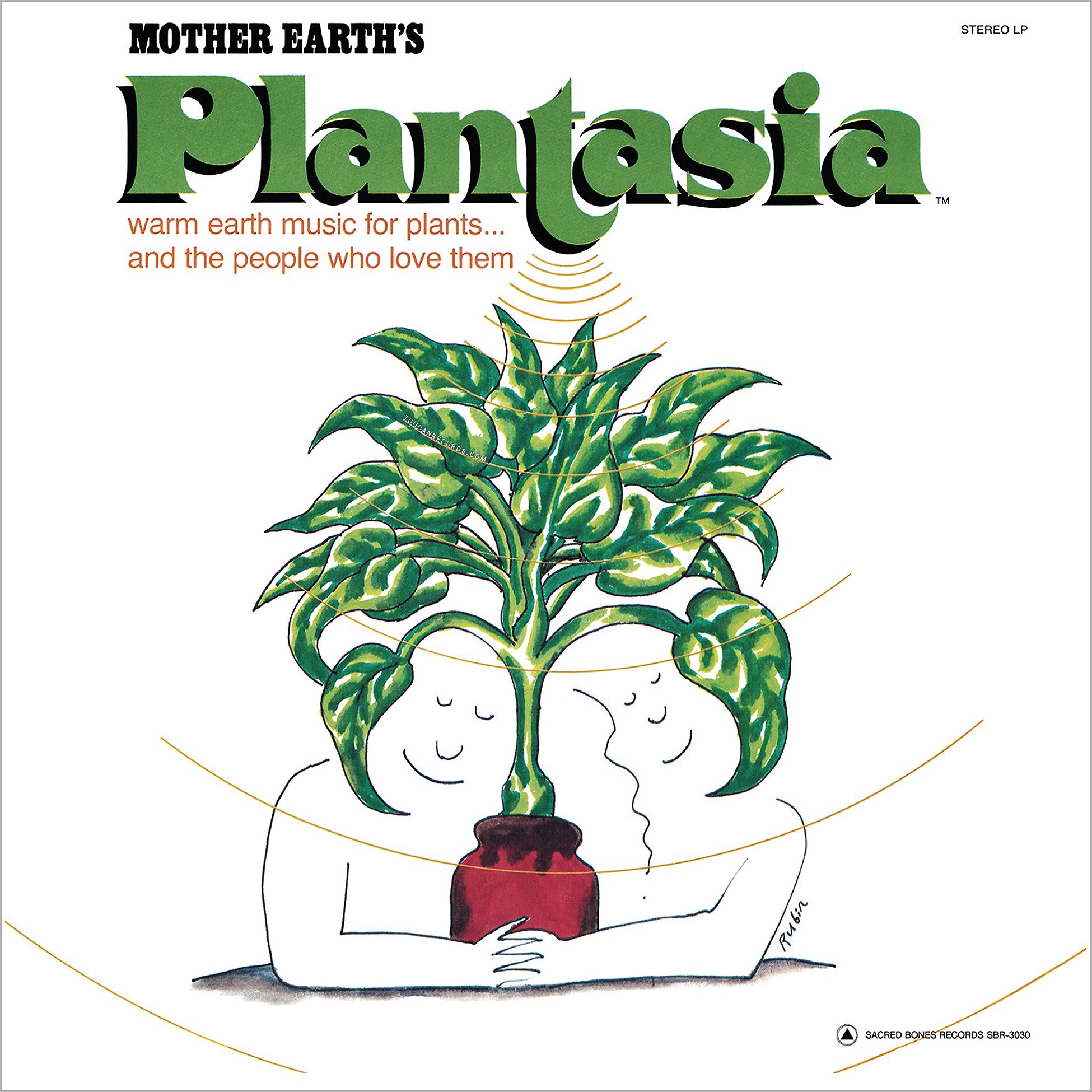 Mort Garson Mother Earth's Plantasia album cover for the 50th Anniversary green eco-mix colored vinyl LP