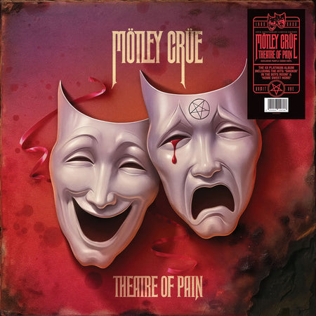 Motley Crue - Theatre of Pain album cover, purple crush vinyl LP, 40th anniversary indie exclusive - Glam metal vinyl at ToucanRecords.com