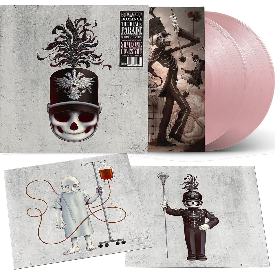 My Chemical Romance The Black Parade packshot for the 20th Anniversary Deluxe Edition baby pink 2LP vinyl LP with gatefold jacket and printed inner sleeves.