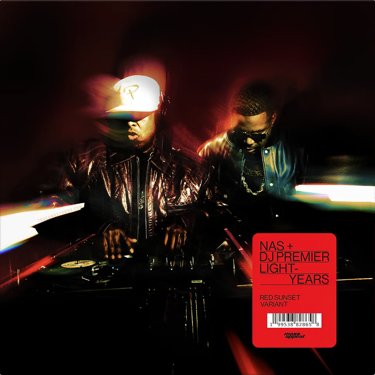 Nas + DJ Premier Light-Years vinyl LP album cover at ToucanRecords.com Sunset Red limited edition 2LP
