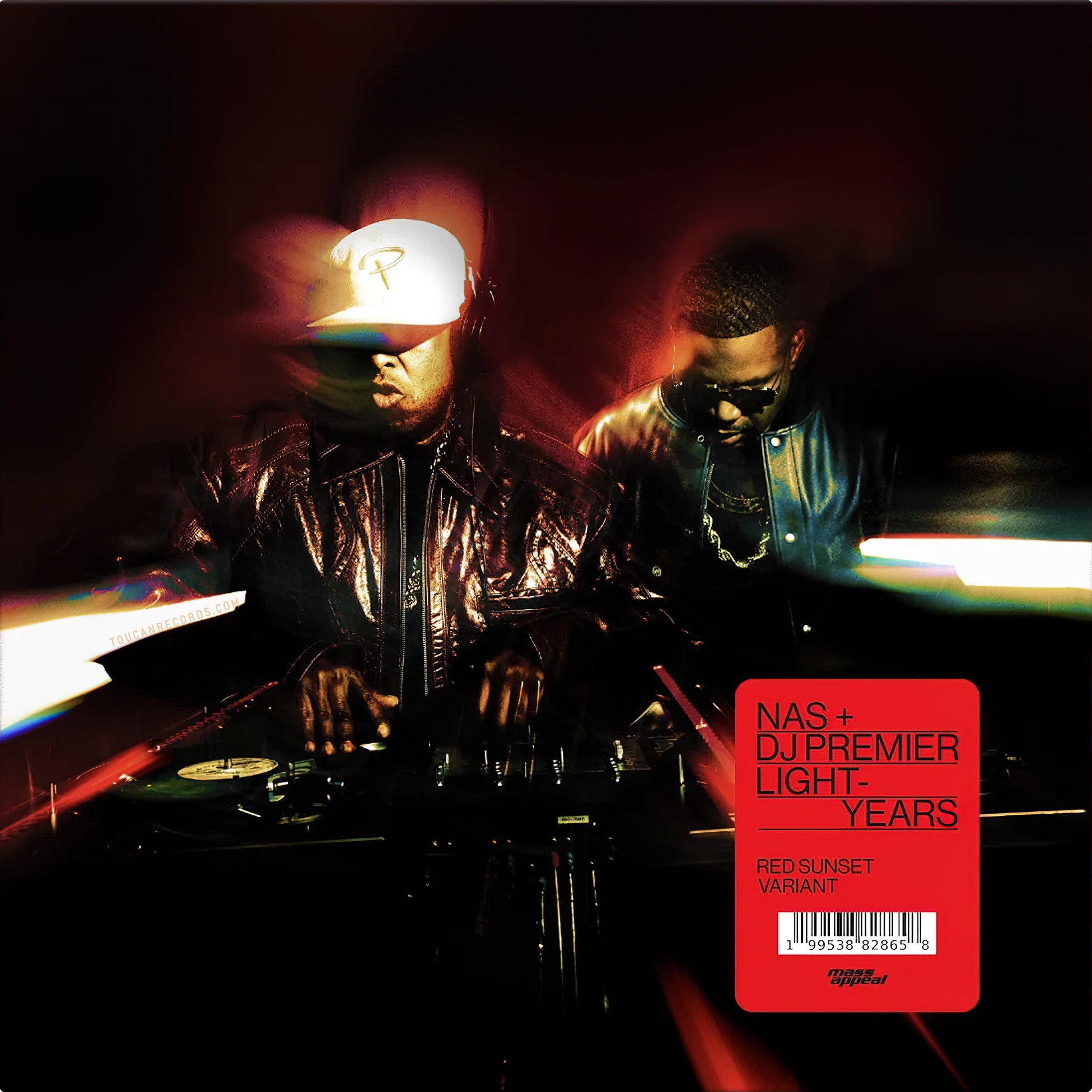 Nas + DJ Premier Light-Years vinyl LP album cover at ToucanRecords.com Sunset Red limited edition 2LP