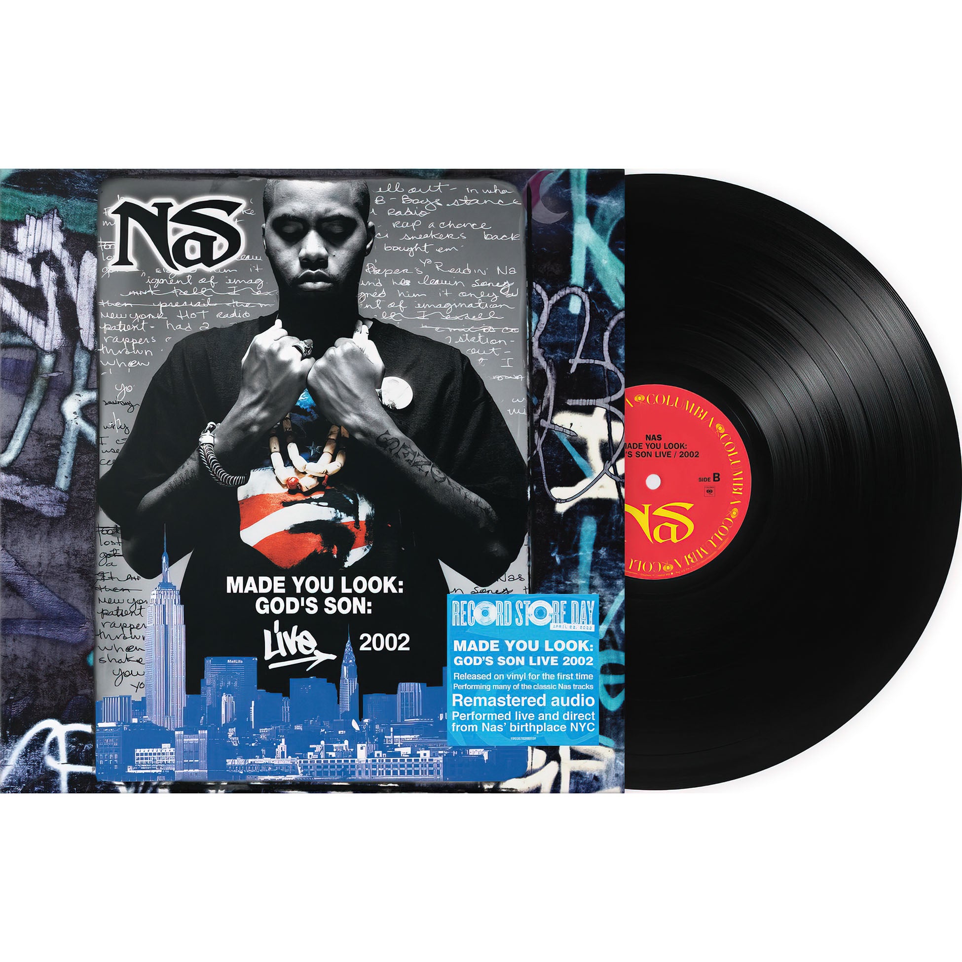 Nas - Made You Look God's Son Live 2002 packshot, Record Store Day 2023 vinyl, 2002 concert recording collectible
