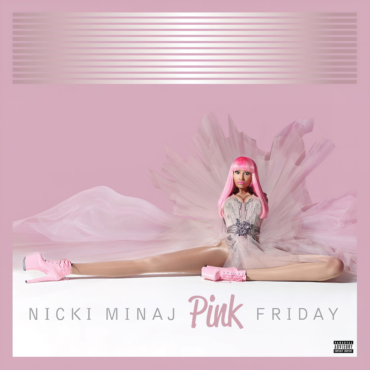 nicki minaj, pink friday, 10th anniversary, pink vinyl, opaque pink, colored vinyl, album cover, album art, cover, cover art, vinyl,