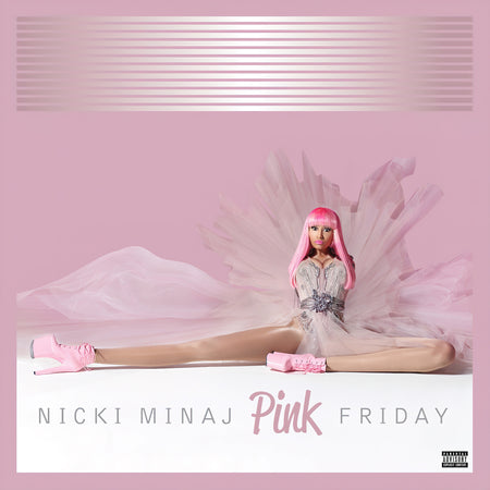 nicki minaj, pink friday, 10th anniversary, pink vinyl, opaque pink, colored vinyl, album cover, album art, cover, cover art, vinyl,