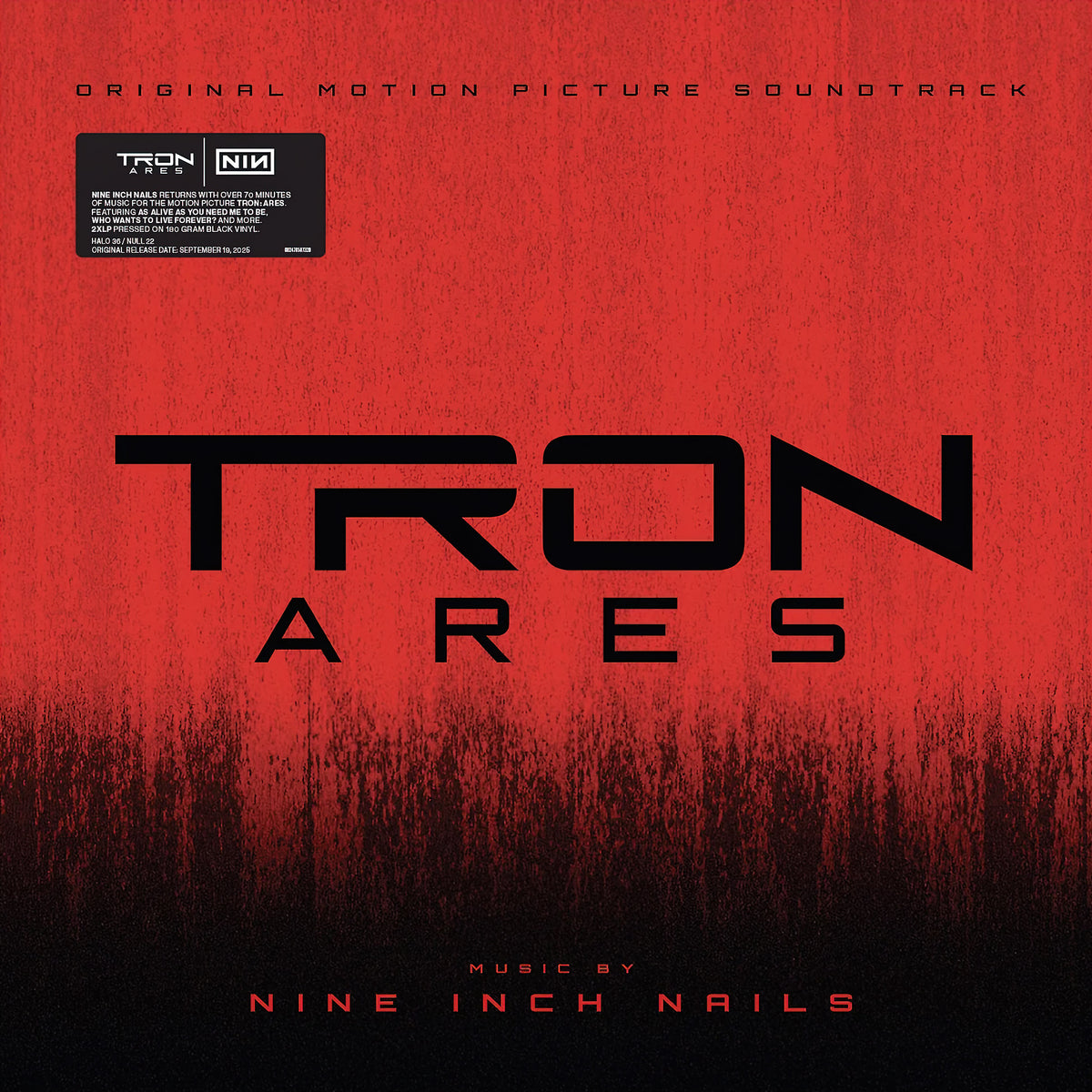 Nine Inch Nails - Tron: Ares soundtrack album cover, black vinyl 2LP gatefold, first NIN album in several years
