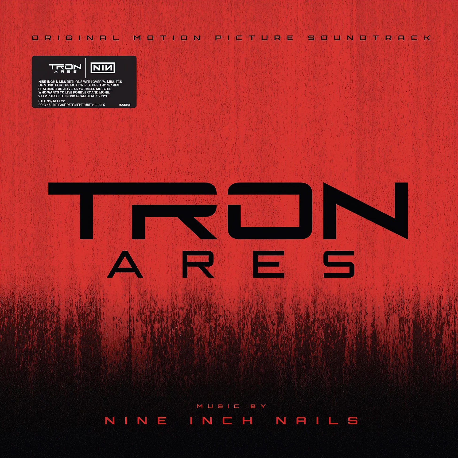 Nine Inch Nails - Tron: Ares soundtrack album cover, black vinyl 2LP gatefold, first NIN album in several years