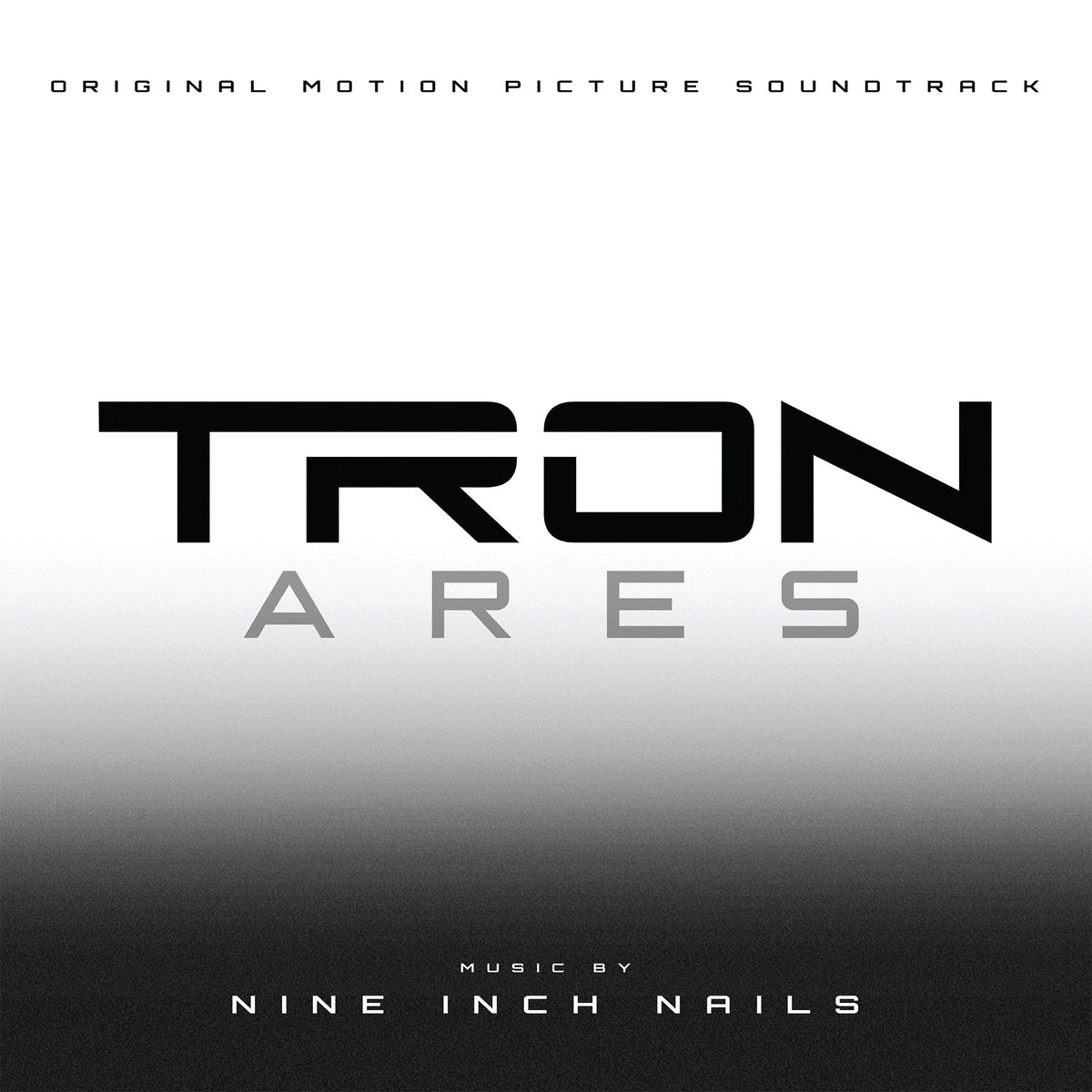Tron Ares soundtrack from Nine Inch Nails, album cover, white vinyl 2LP indie exclusive, alternate cover art, new industrial music from NIN