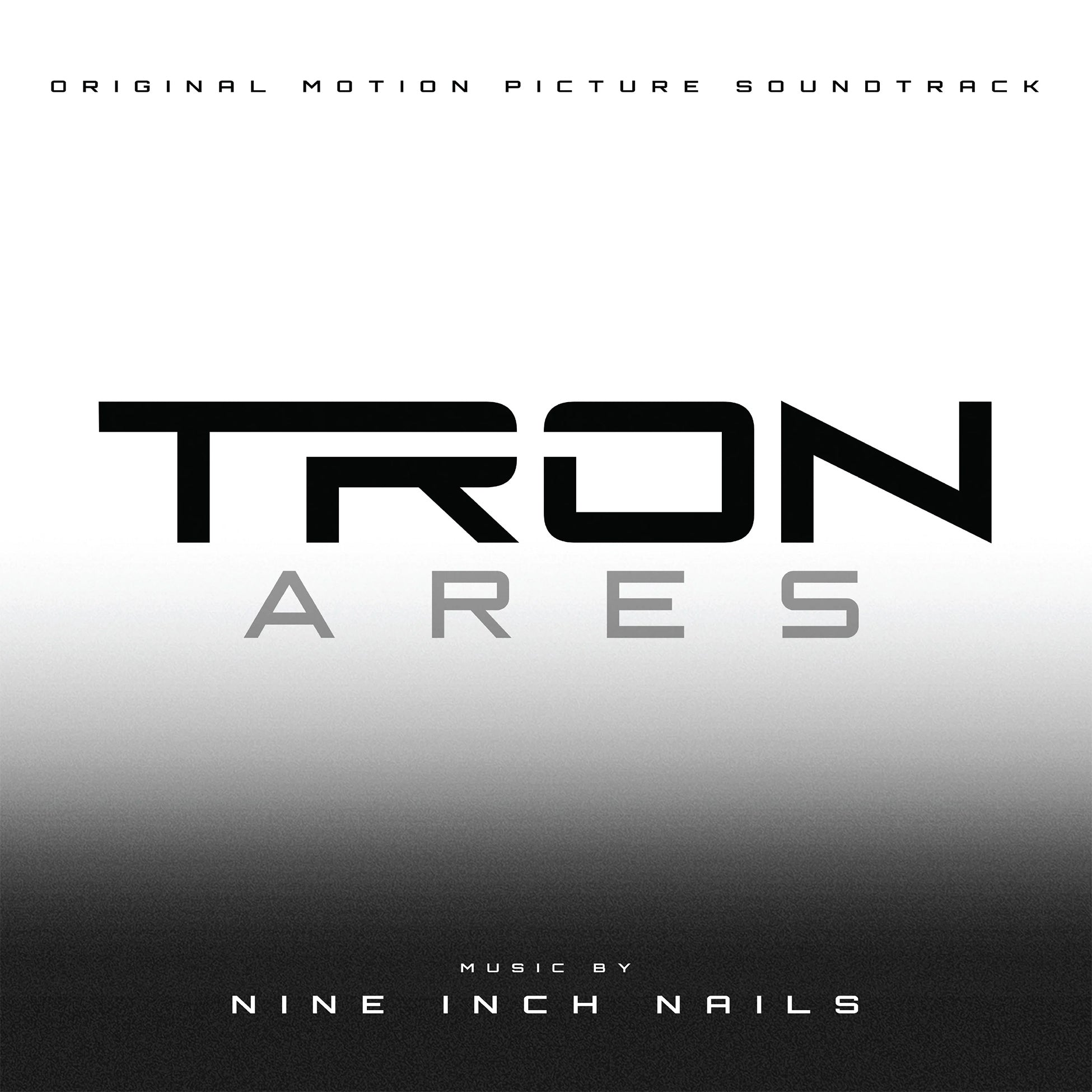 Tron Ares soundtrack from Nine Inch Nails, album cover, white vinyl 2LP indie exclusive, alternate cover art, new industrial music from NIN