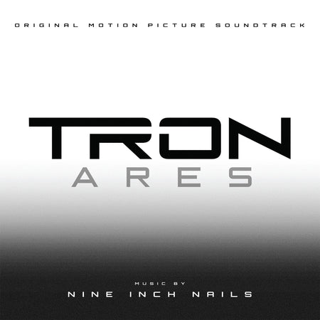 Tron Ares soundtrack from Nine Inch Nails, album cover, white vinyl 2LP indie exclusive, alternate cover art, new industrial music from NIN