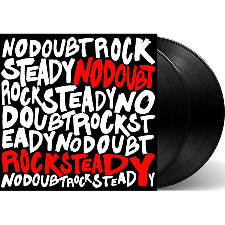 No Doubt Rock Steady packshot for the 2LP black vinyl edition with printed inner sleeves and lyrics insert