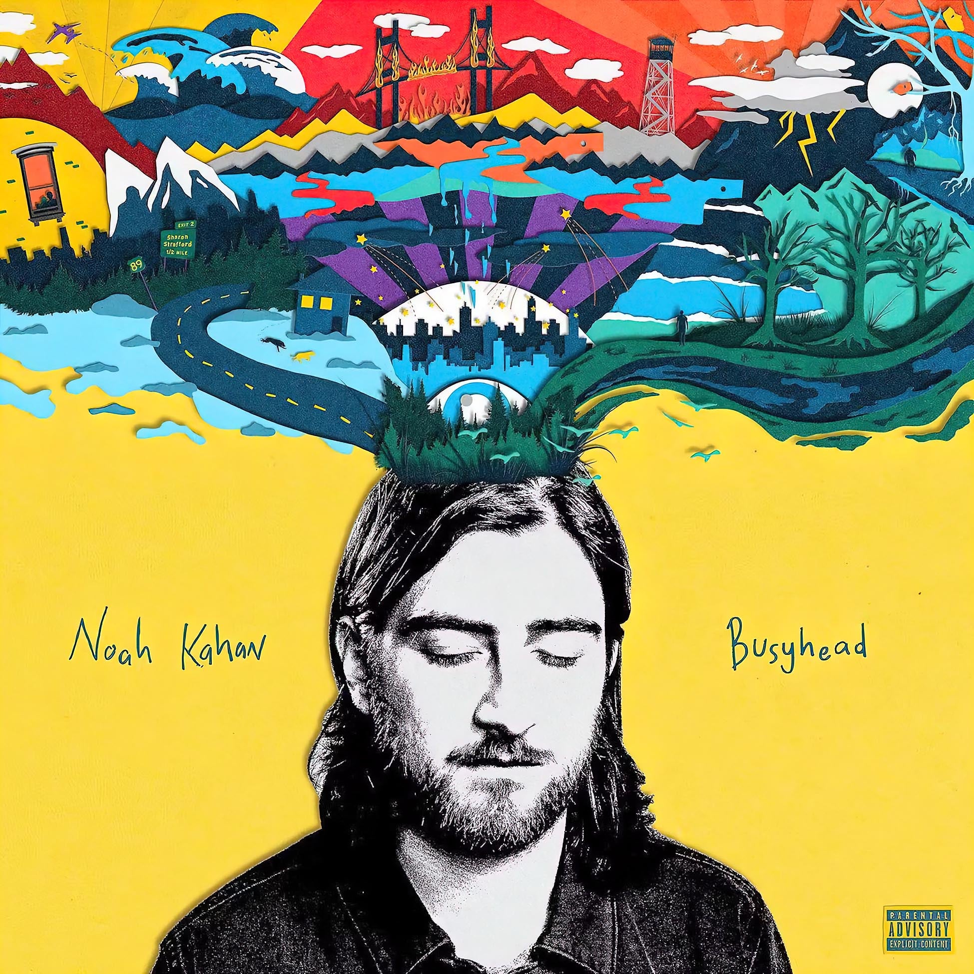 Noah Kahan - Busyhead album cover, indie folk debut, 2019 black vinyl pressing