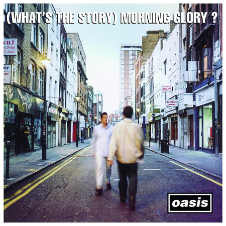 oasis, what's the story morning glory, what's the story, black vinyl, 2 lp, album cover, album art, cover, cover art, vinyl,