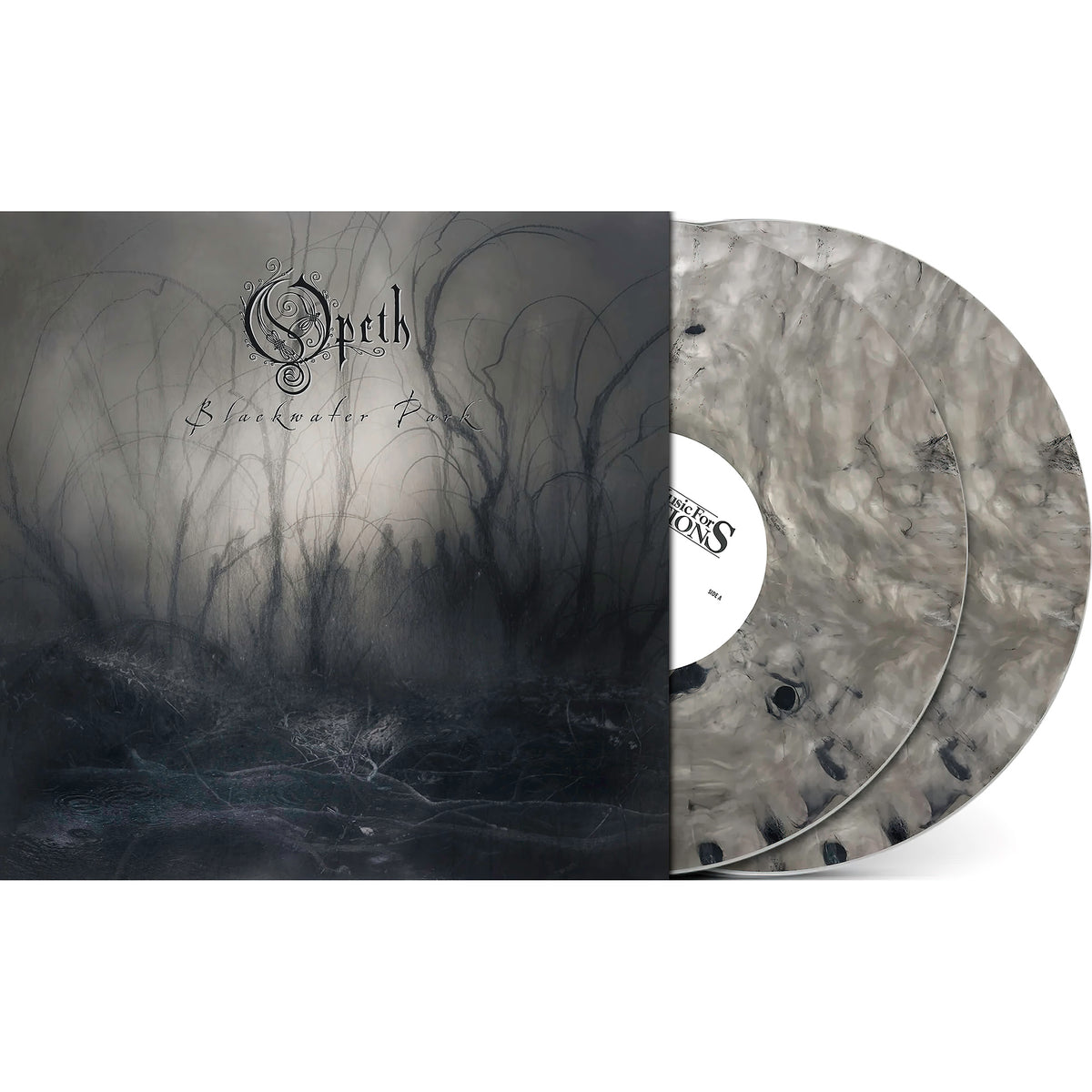 Blackwater Park packshot, white & black marble pressing, progressive metal classic – featured at ToucanRecords.com
