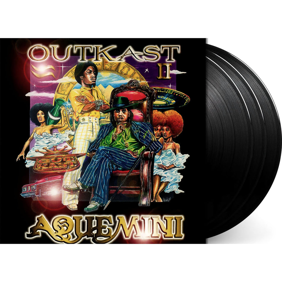 OutKast - Aquemini packshot, black vinyl triple LP pressing, psychedelic hip-hop from Atlanta