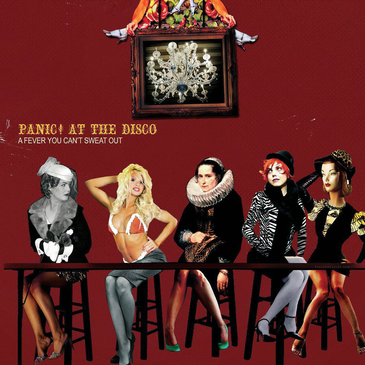 Panic! At The Disco A Fever You Can't Sweat Out album cover art, silver vinyl LP with gatefold and poster at ToucanRecords.com