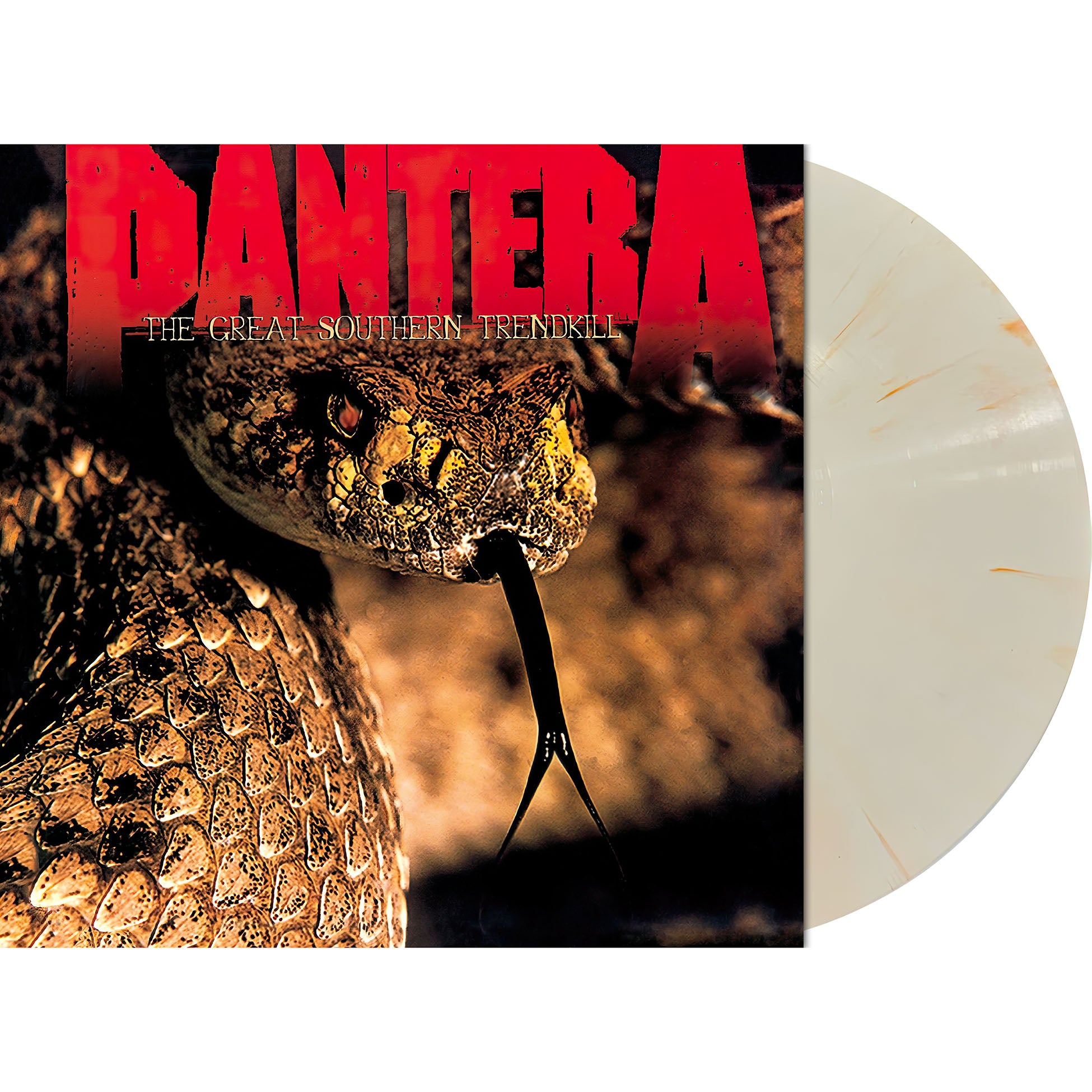 Pantera - The Great Southern Trendkill packshot, white and orange marbled vinyl pressing, 1990s extreme groove metal