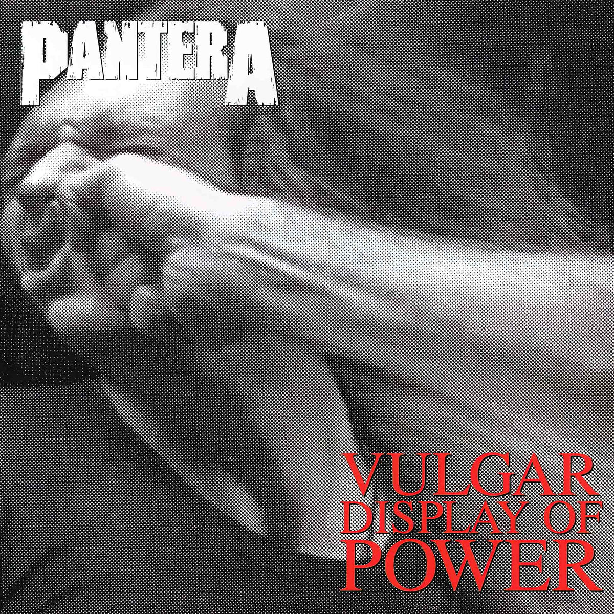 Pantera – Vulgar Display Of Power album cover, white and gray marbled vinyl, iconic groove metal classic — proudly presented by ToucanRecords.com