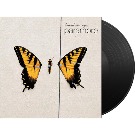 Paramore - Brand New Eyes black vinyl LP packshot featuring the band's third studio album with a printed inner sleeve.