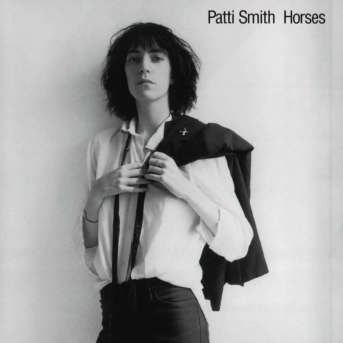 Patti Smith - Horses album cover, black vinyl LP, iconic 1975 proto-punk debut with a Mapplethorpe photograph on the front