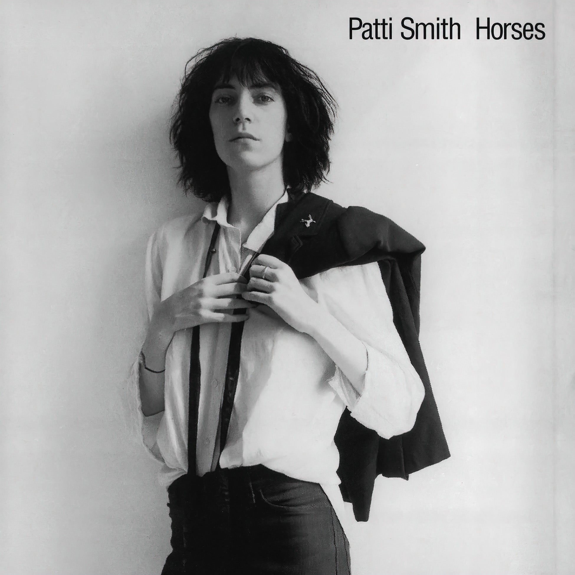 Patti Smith - Horses album cover, black vinyl LP, iconic 1975 proto-punk debut with a Mapplethorpe photograph on the front