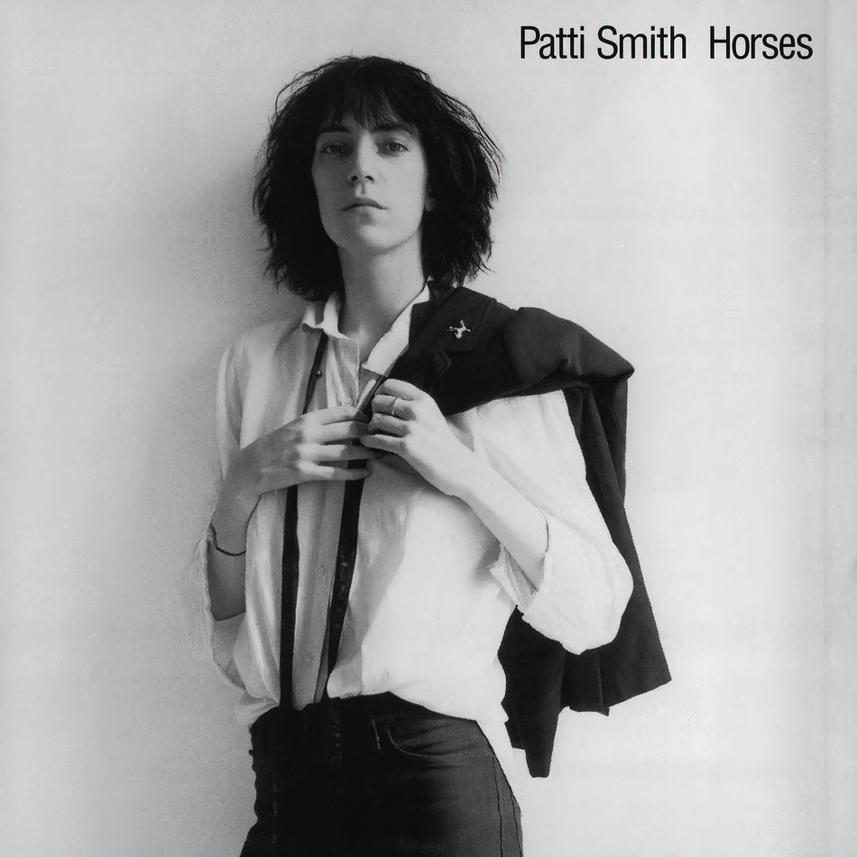 Patti Smith - Horses album cover, black vinyl LP, iconic 1975 proto-punk debut with a Mapplethorpe photograph on the front