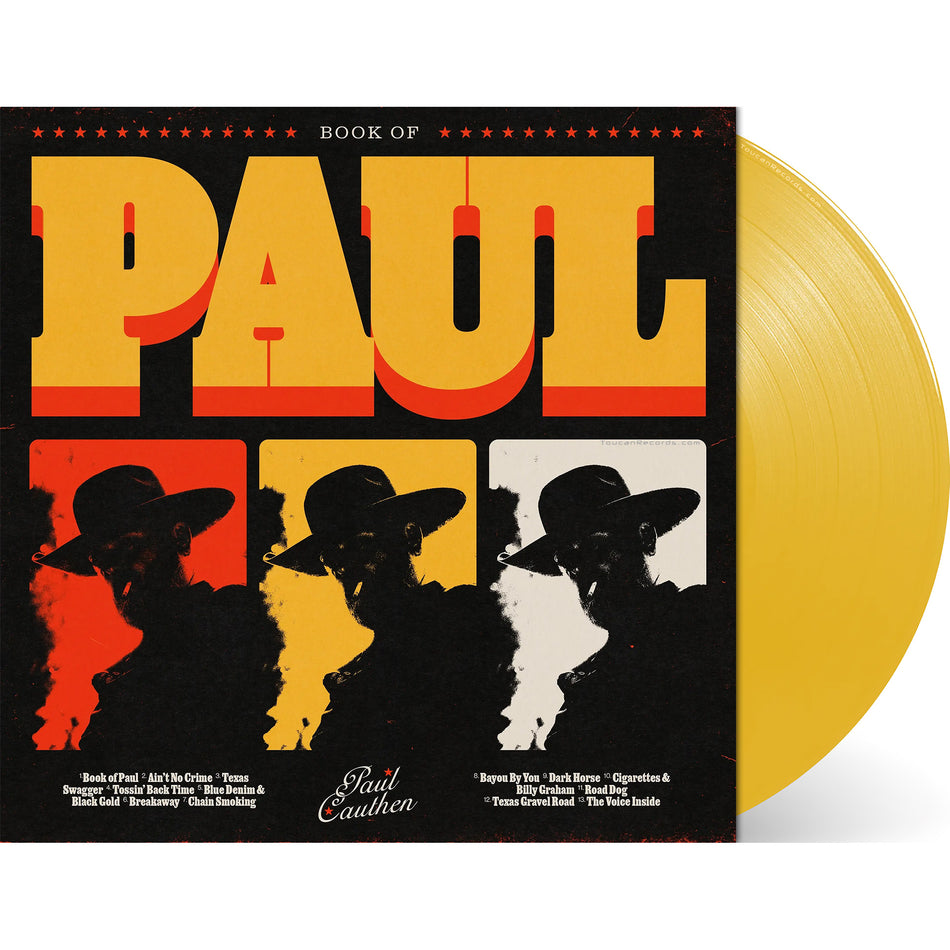 Paul Cauthen Book Of Paul vinyl LP packshot opaque Canary Yellow colored vinyl indie exclusive