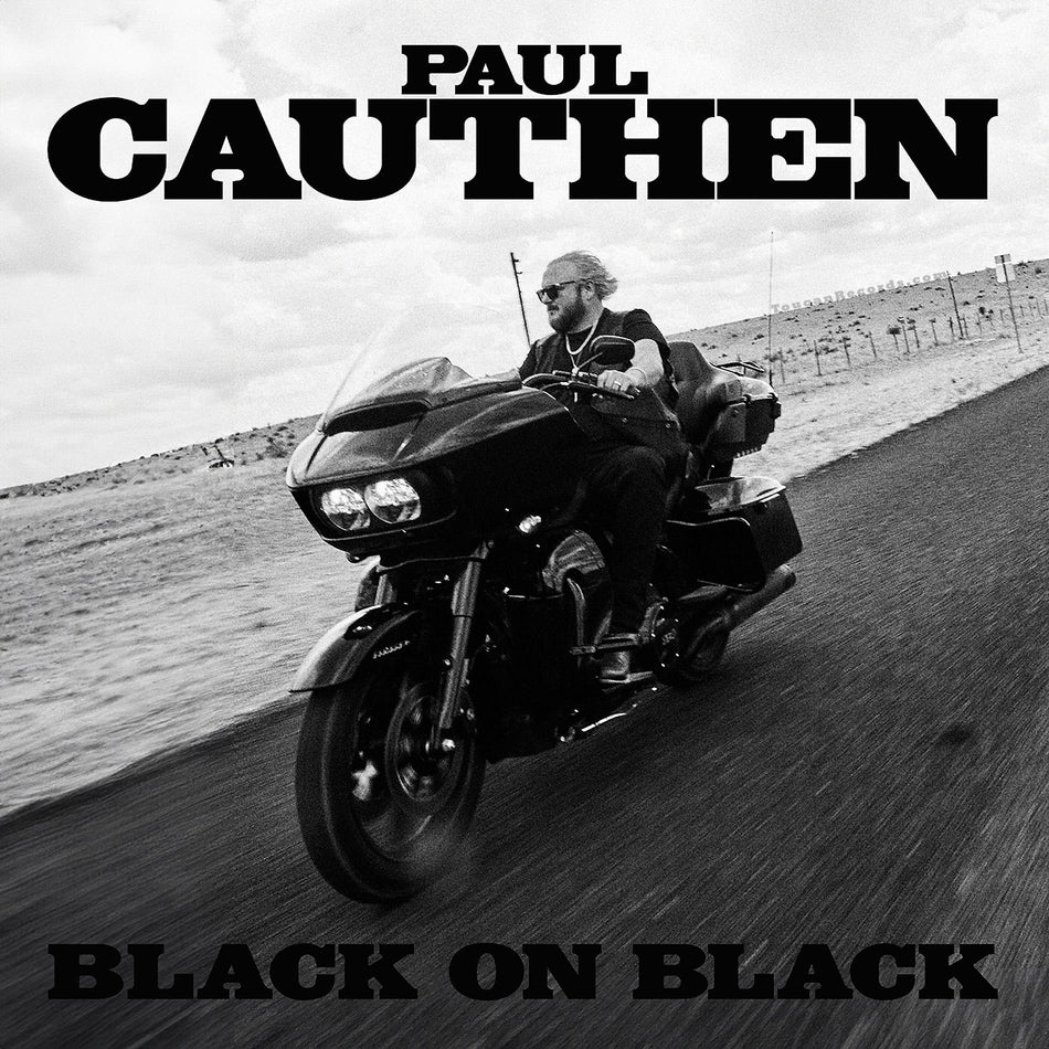 Paul Cauthen Black On Black black ice colored vinyl LP album cover featuring "Black on Black" and "Angels & Heathens", available at ToucanRecords.com