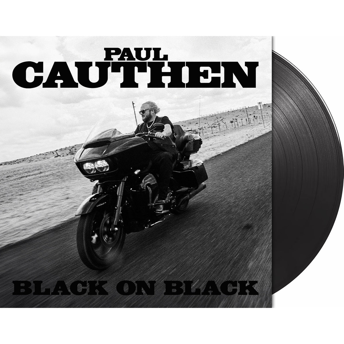 Paul Cauthen Black On Black,pressed on  black ice colored vinyl LP, packshot image. This album is Country Rock, Americana & Outlaw Country.
